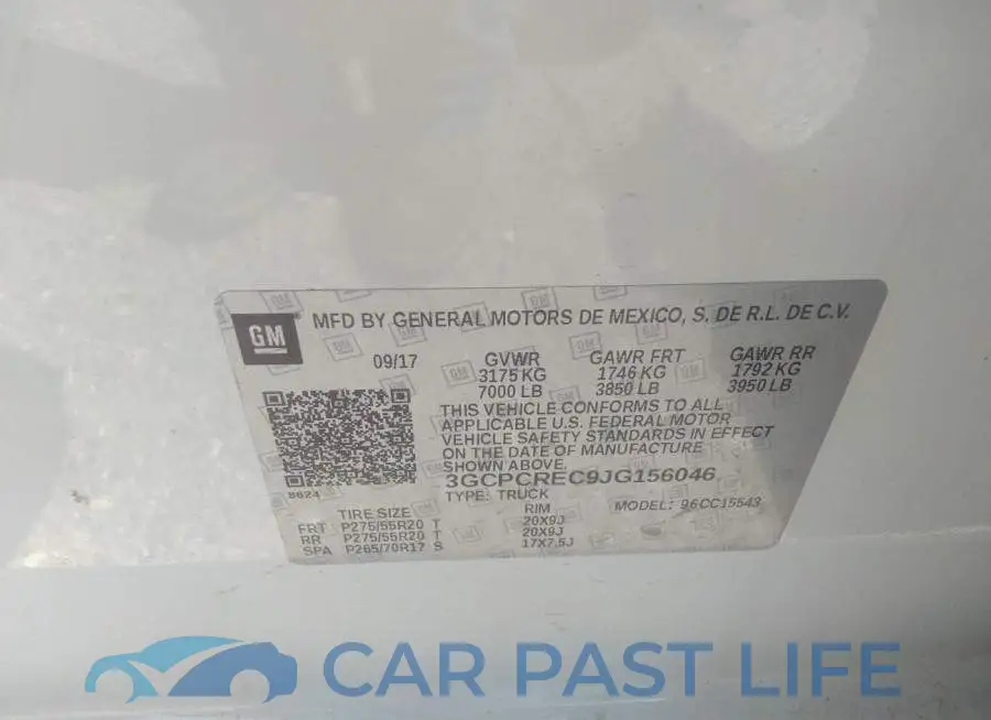 3GCPCREC9JG156046# 9