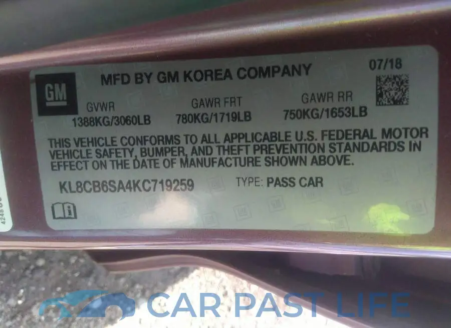KL8CB6SA4KC719259# 9