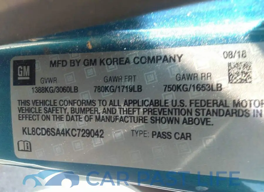 KL8CD6SA4KC729042# 9