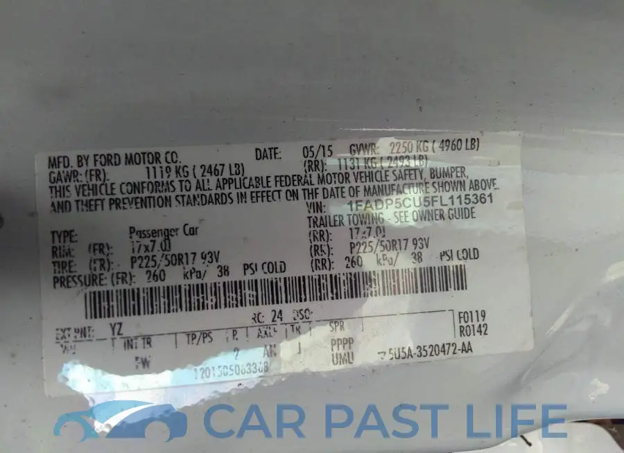 1FADP5CU5FL115361# 9