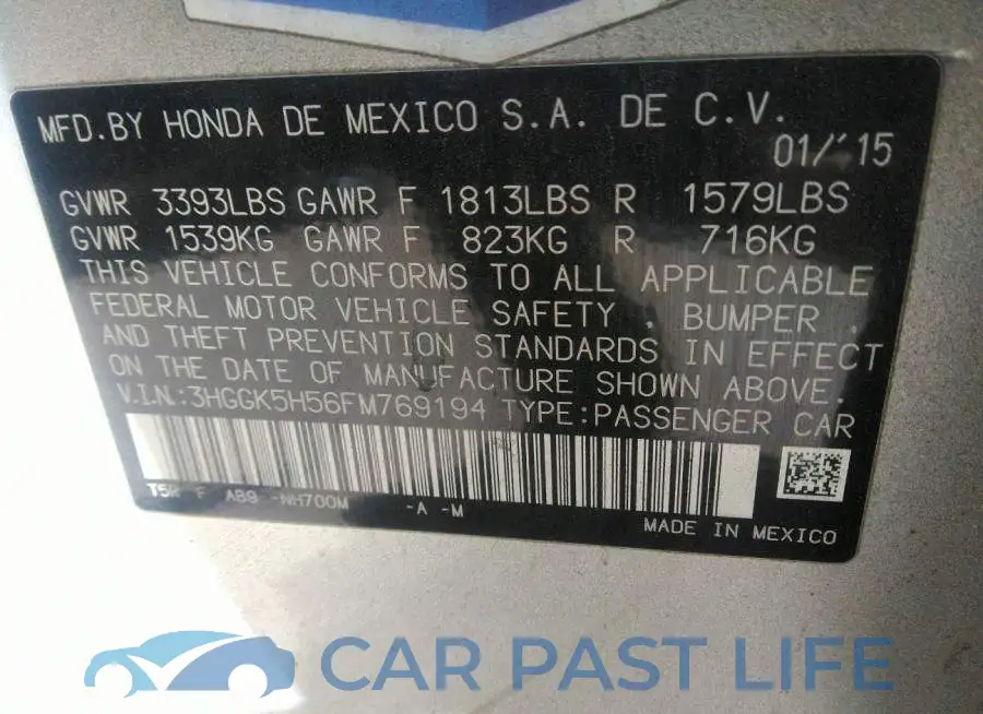 3HGGK5H56FM769194# 9