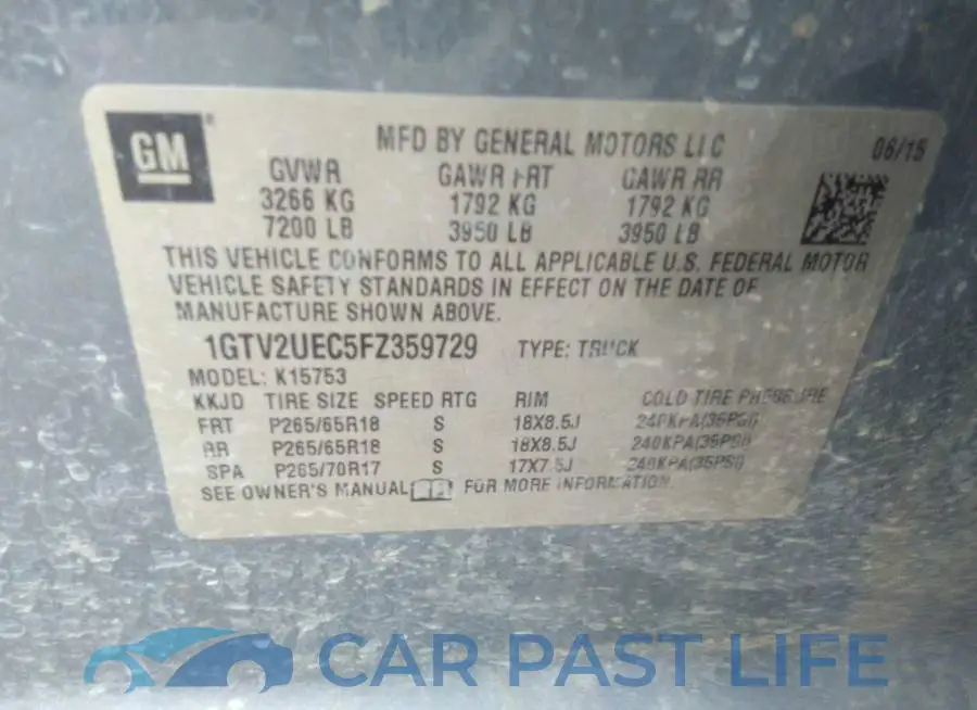 1GTV2UEC5FZ359729# 9