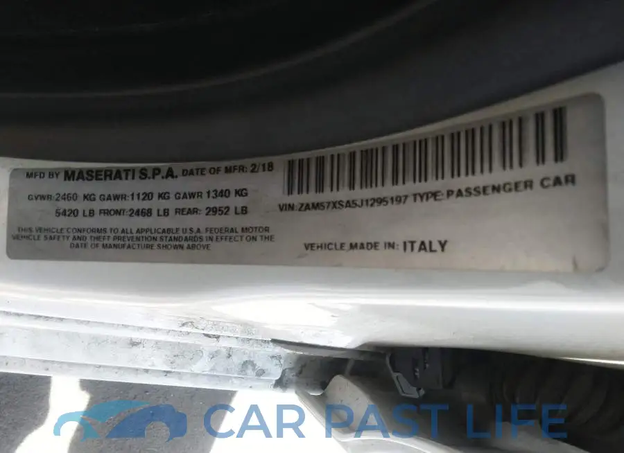 ZAM57XSA5J1295197# 9