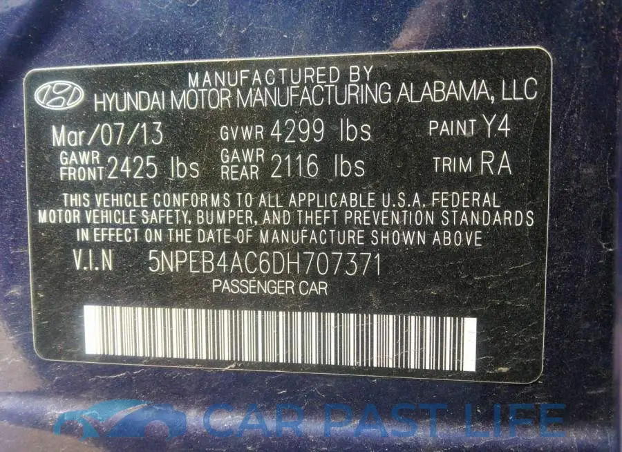 5NPEB4AC6DH707371# 9