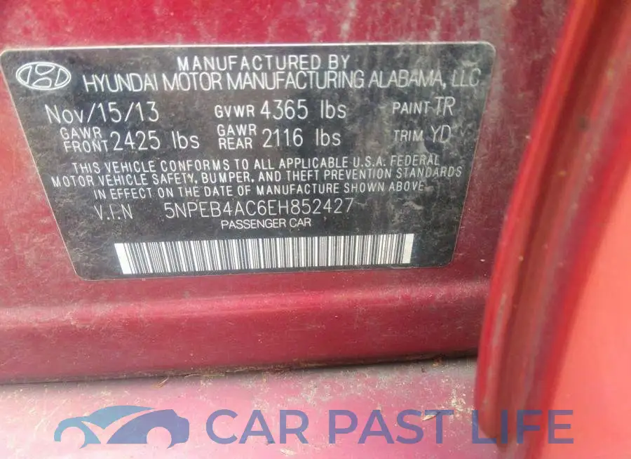 5NPEB4AC6EH852427# 9