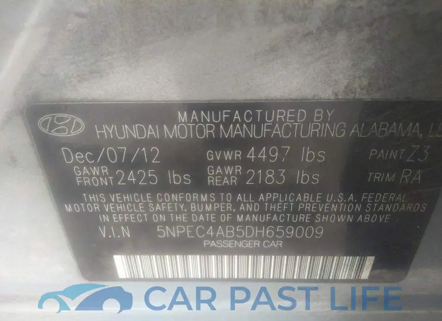 5NPEC4AB5DH659009# 9