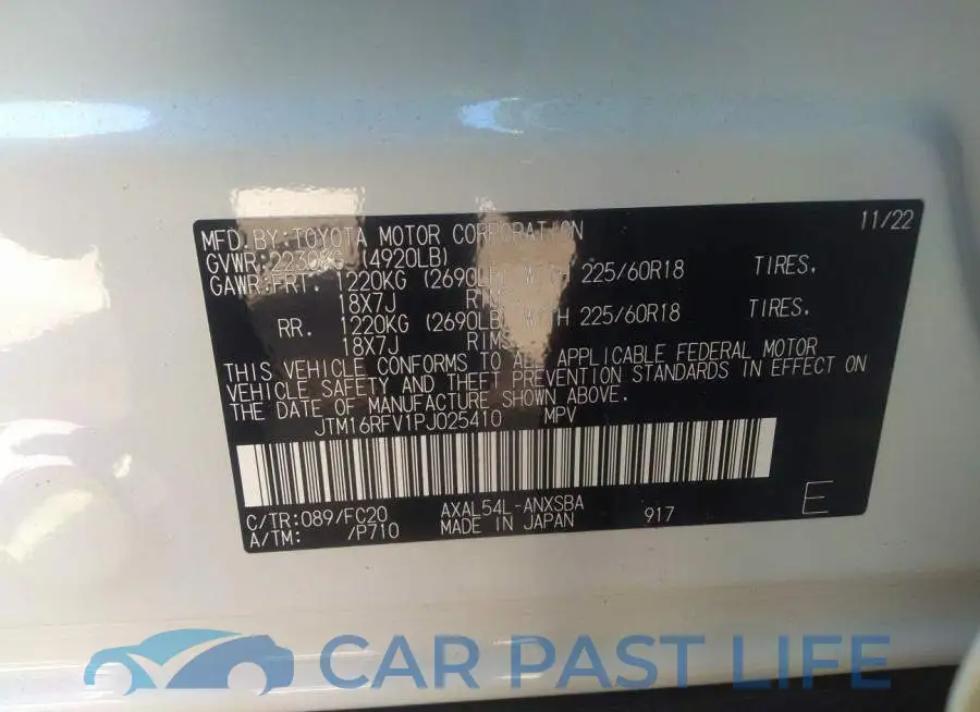 JTM16RFV1PJ025410# 9