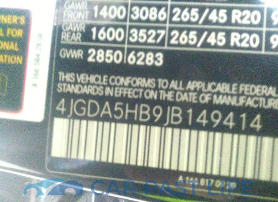 4JGDA5HB9JB149414# 9