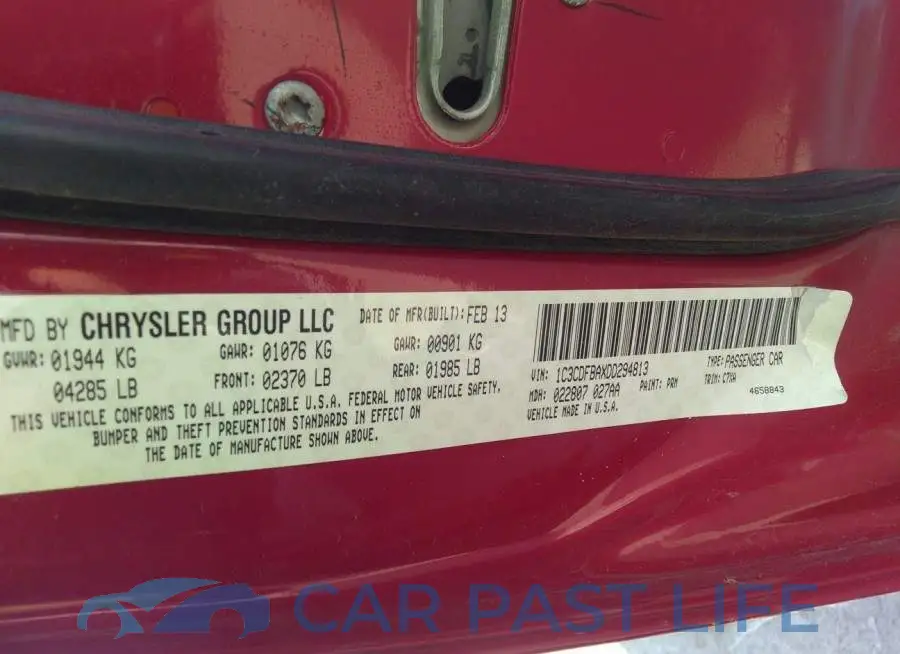 1C3CDFBAXDD294813# 9