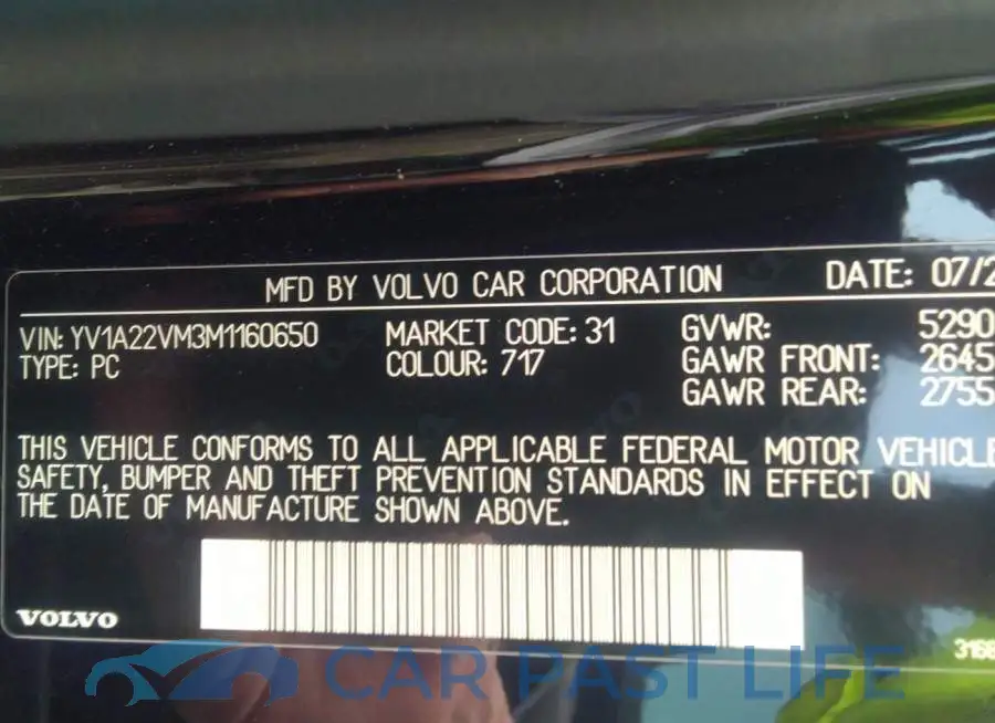 YV1A22VM3M1160650# 9
