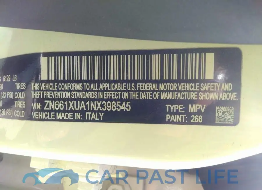 ZN661XUA1NX398545# 9
