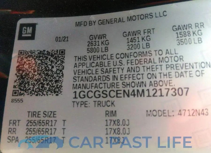 1GCGSCEN4M1217307# 9