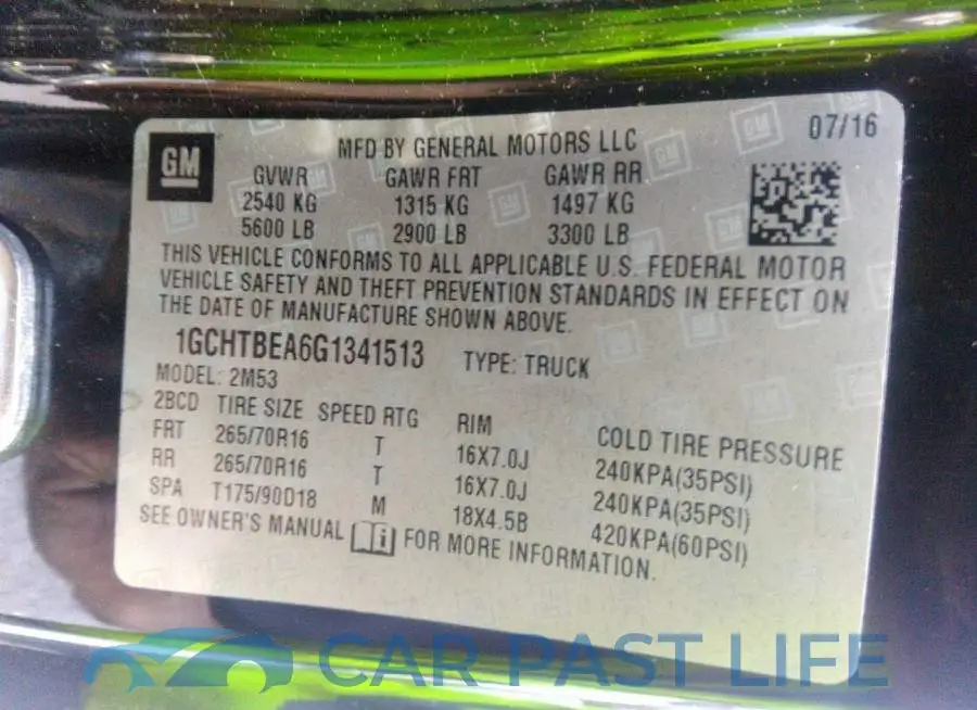 1GCHTBEA6G1341513# 9