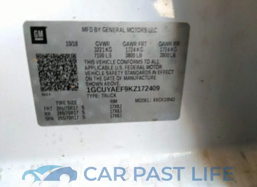 1GCUYAEF9KZ172409# 9