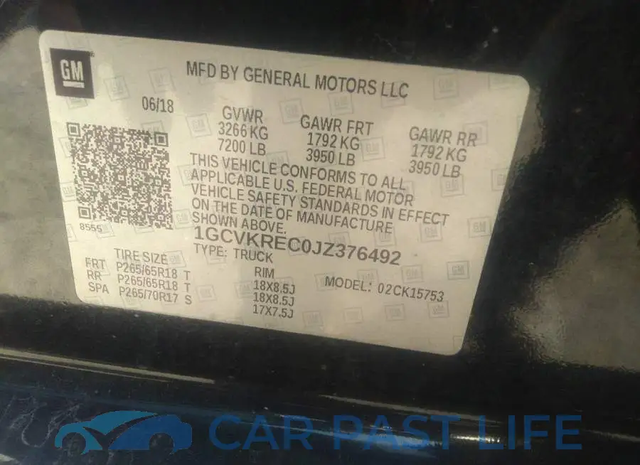 1GCVKREC0JZ376492# 9