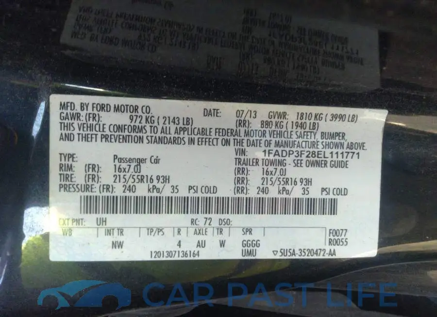 1FADP3F28EL111771# 9