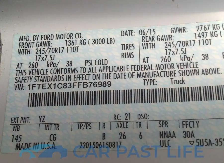 1FTEX1C83FFB76989# 9