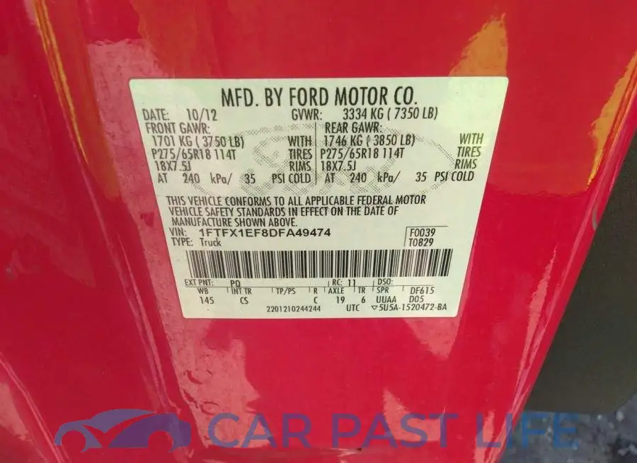 1FTFX1EF8DFA49474# 9