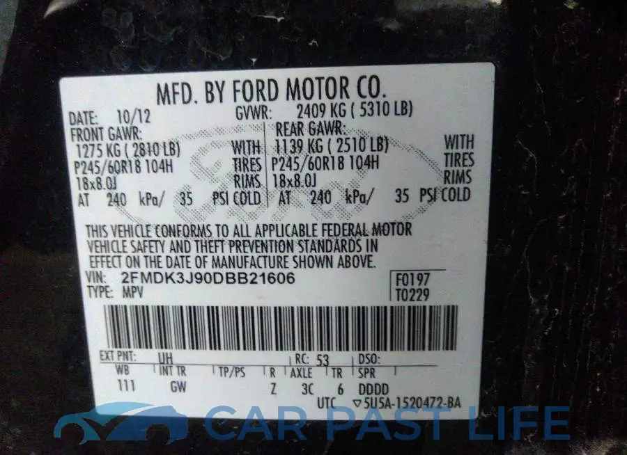 2FMDK3J90DBB21606# 9