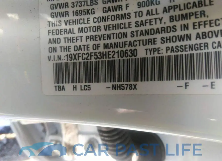 19XFC2F53HE210630# 9