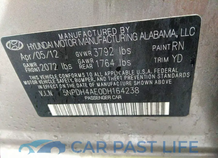 5NPDH4AE0DH164238# 9