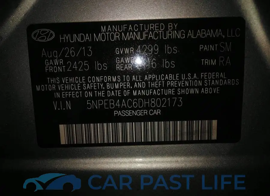 5NPEB4AC6DH802173# 9