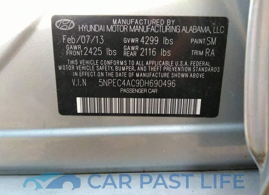 5NPEC4AC9DH690496# 9