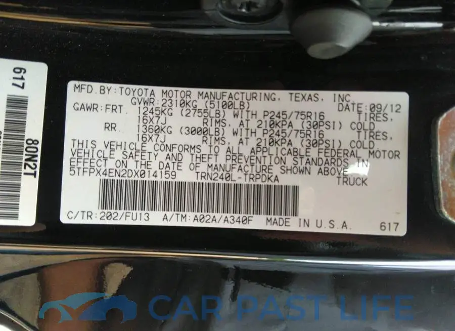 5TFPX4EN2DX014159# 9