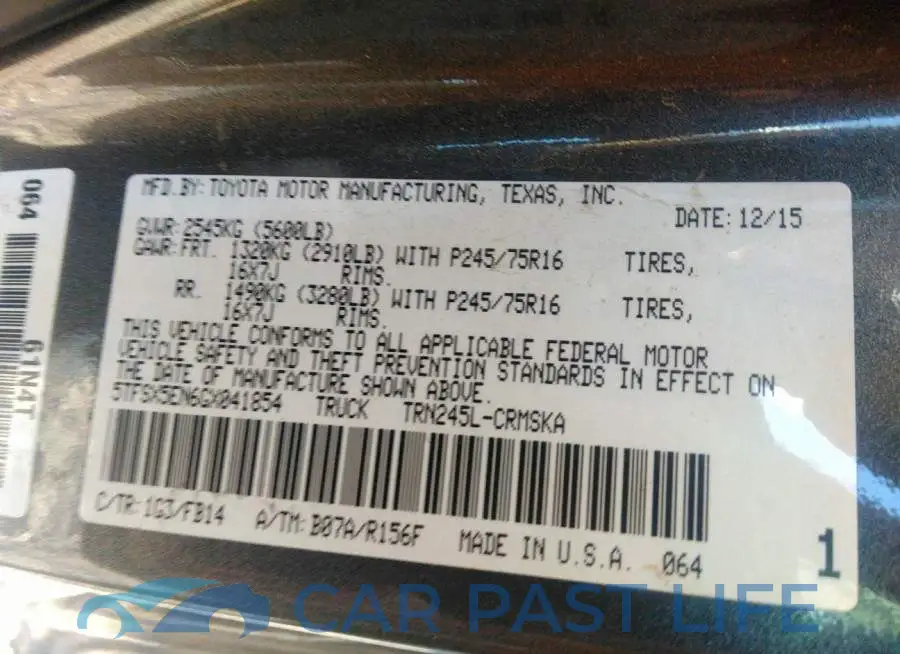 5TFSX5EN6GX041854# 9
