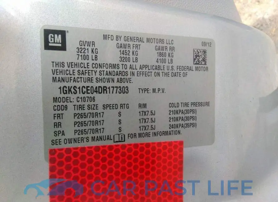 1GKS1CE04DR177303# 9
