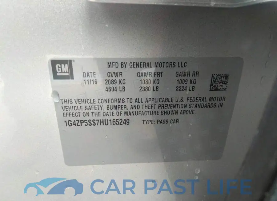 1G4ZP5SS7HU165249# 9