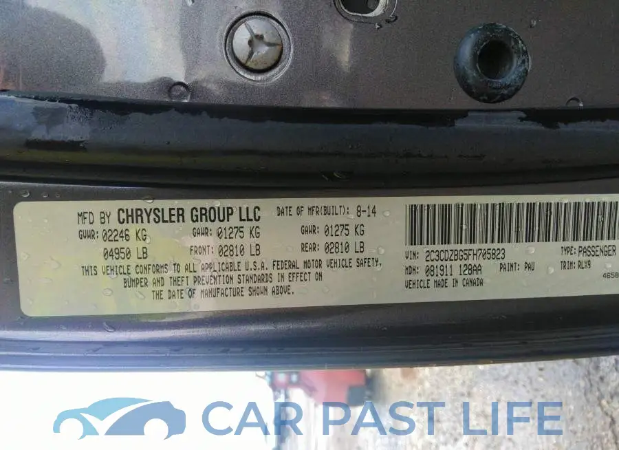 2C3CDZBG5FH705823# 9