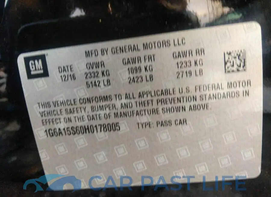 1G6A15S60H0178005# 9