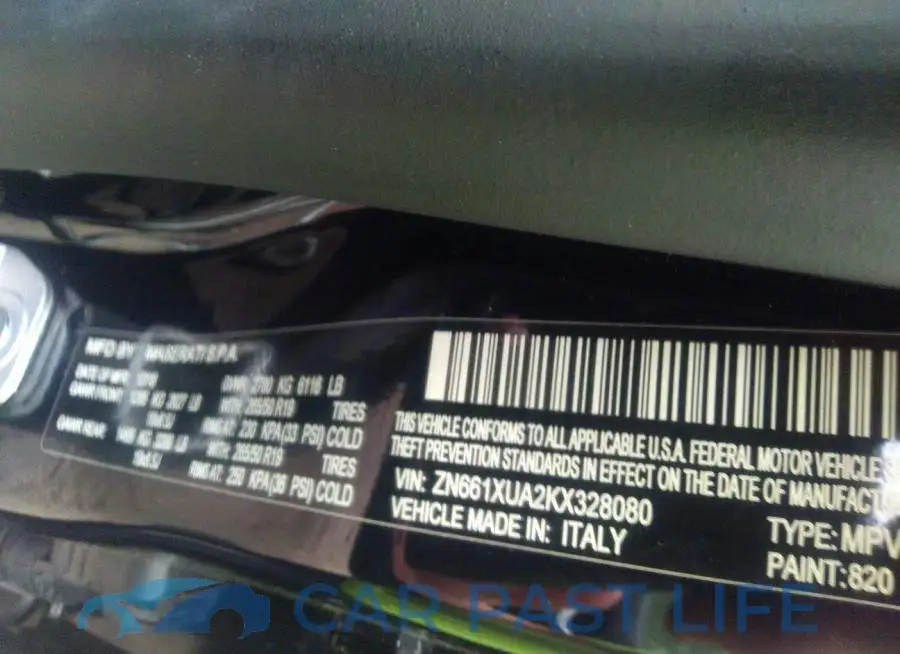ZN661XUA2KX328080# 9