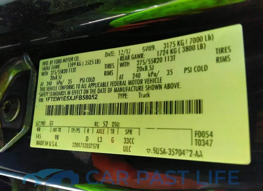 1FTEW1E5XJFB58052# 9