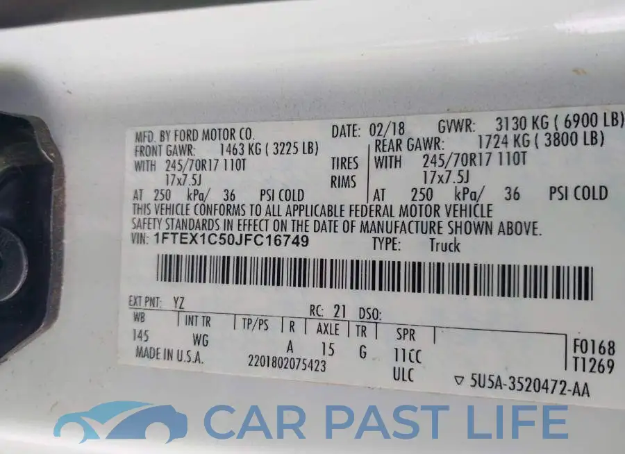 1FTEX1C50JFC16749# 9