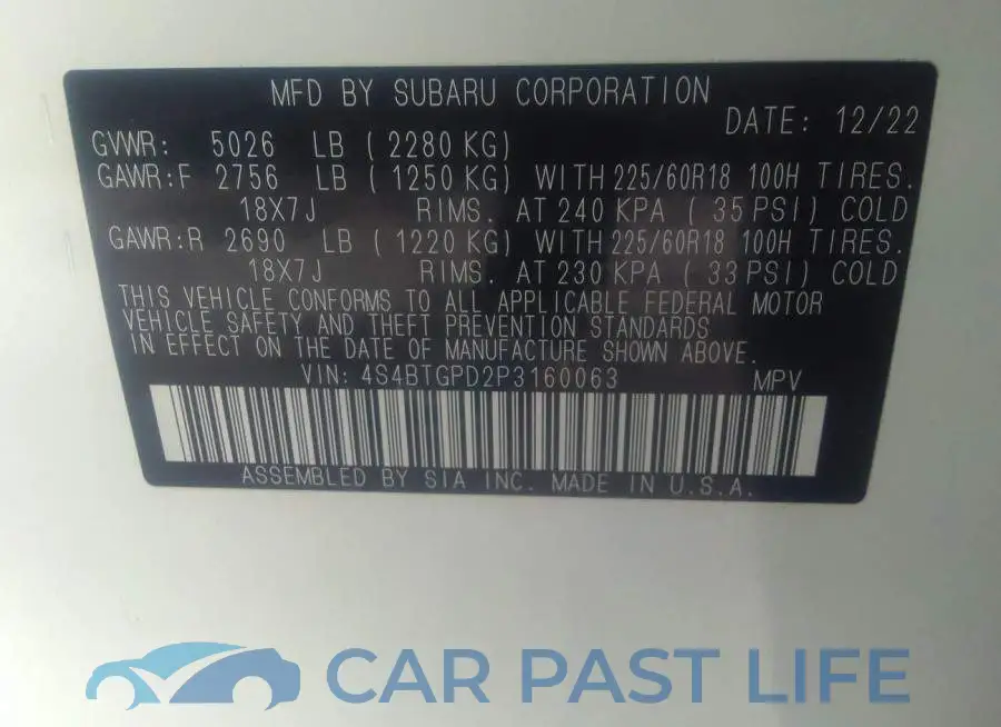 4S4BTGPD2P3160063# 9