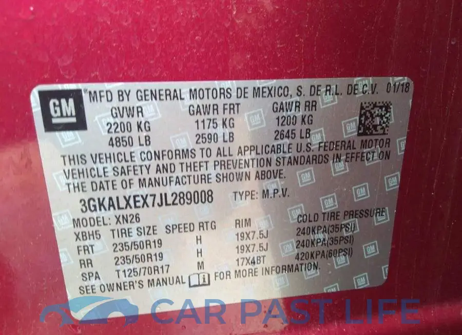 3GKALXEX7JL289008# 9