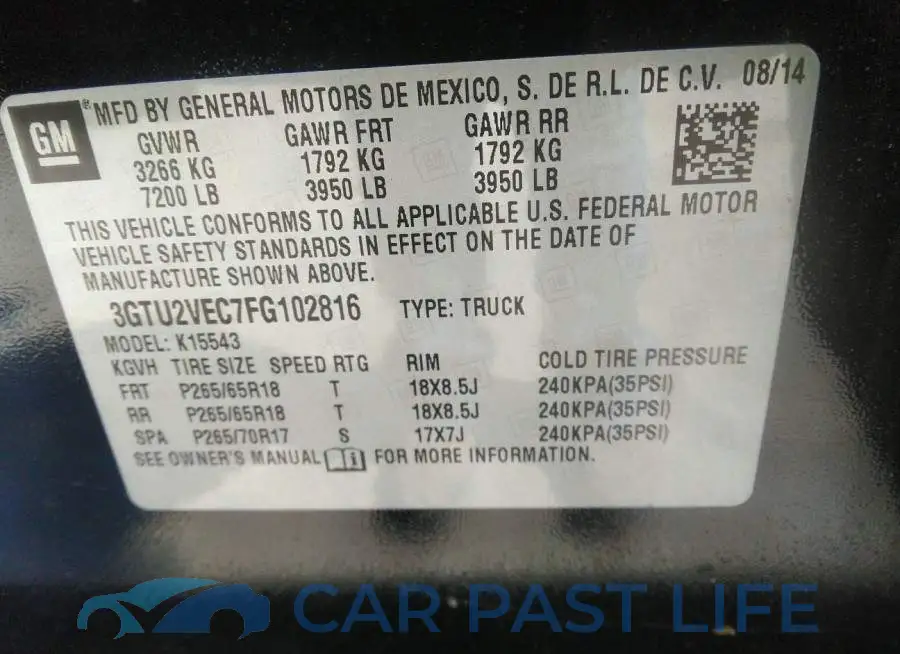 3GTU2VEC7FG102816# 9