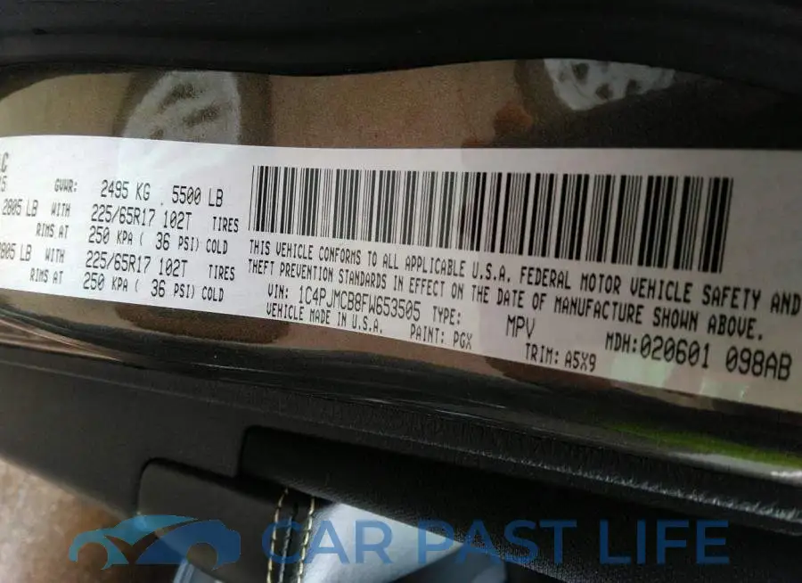 1C4PJMCB8FW653505# 9