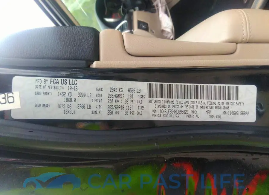 1C4RJFBG4HC695823# 9