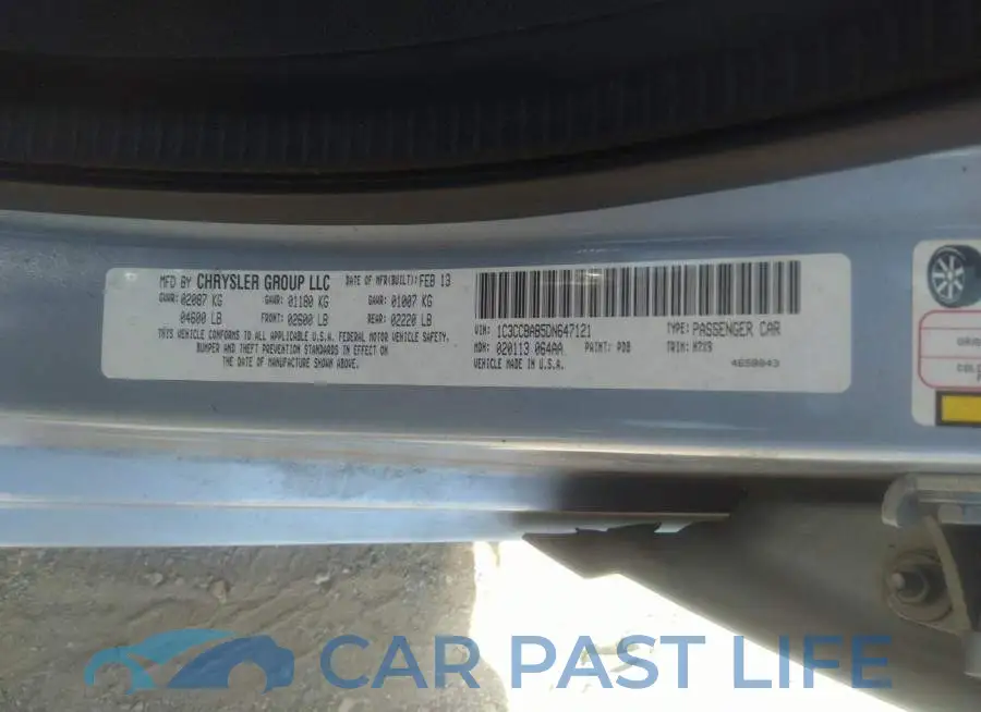 1C3CCBAB5DN647121# 9
