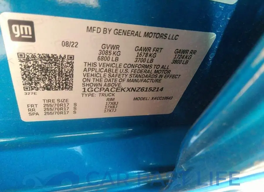 1GCPACEKXNZ615214# 9