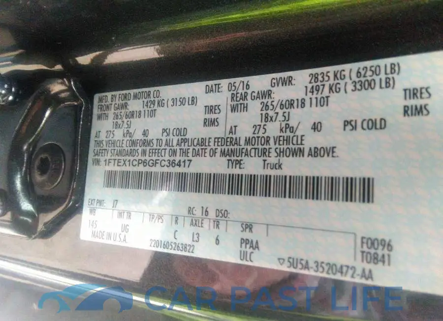 1FTEX1CP6GFC36417# 9