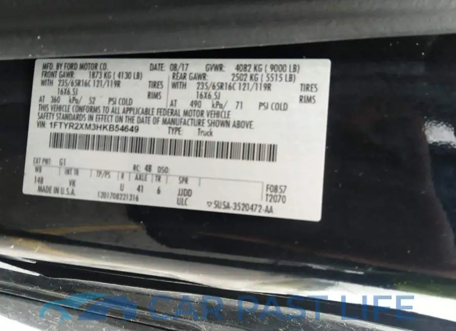 1FTYR2XM3HKB54649# 9