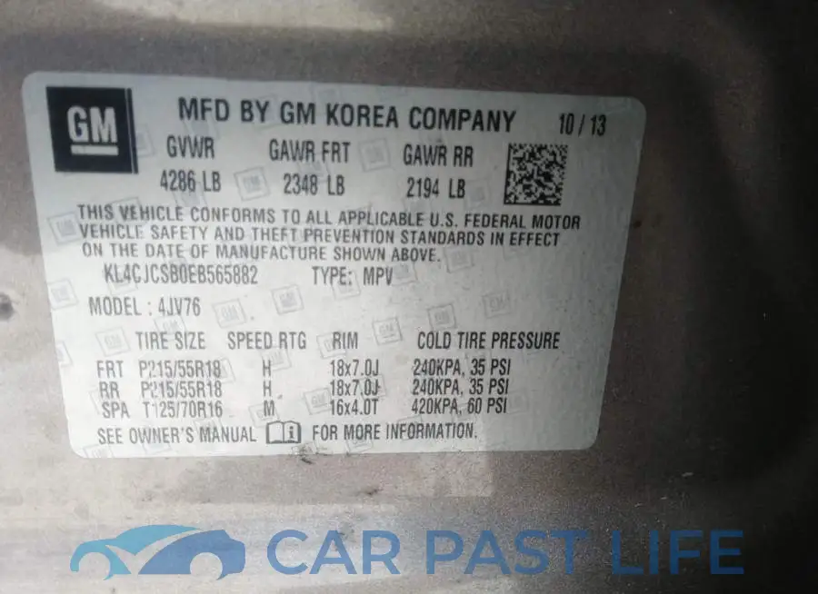 KL4CJCSB0EB565882# 9