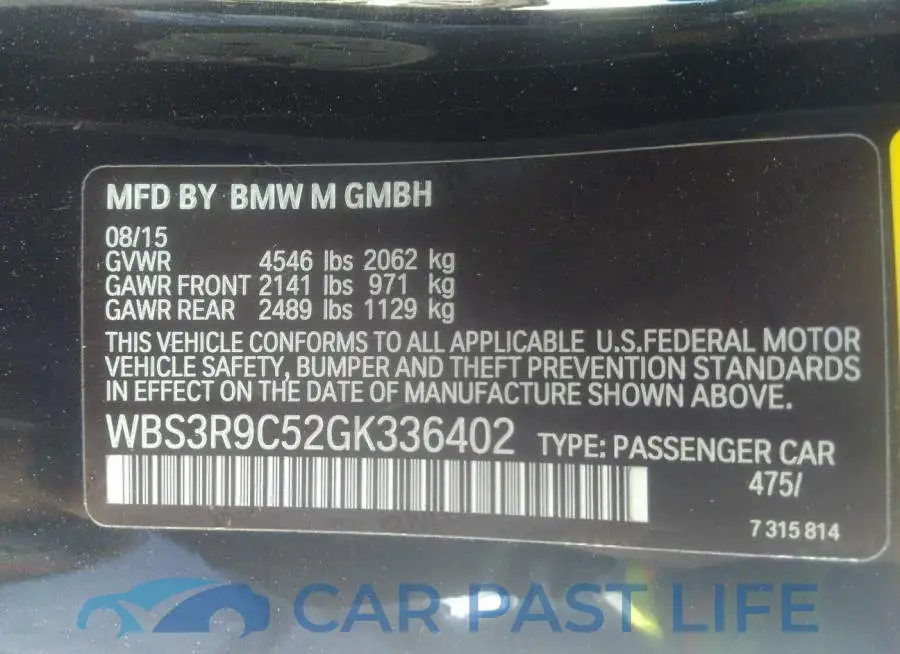 WBS3R9C52GK336402# 9