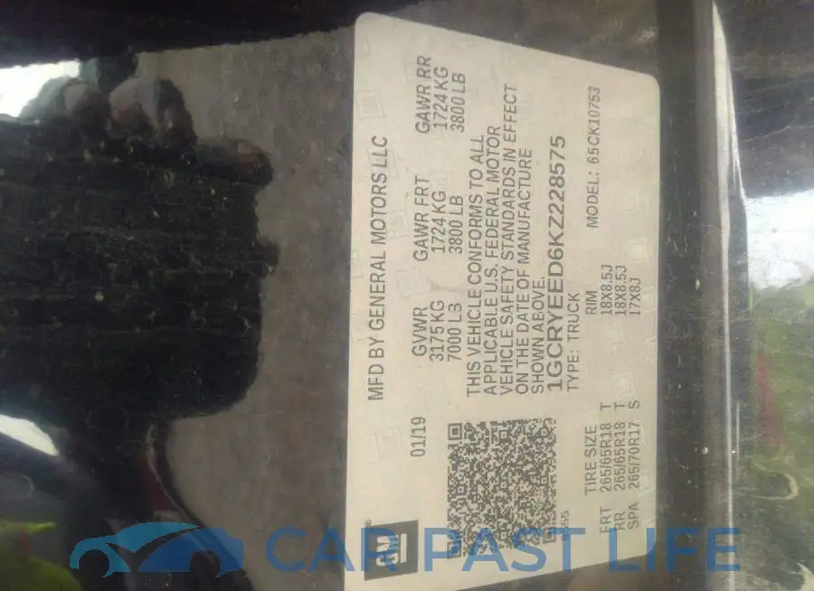 1GCRYEED6KZ228575# 9