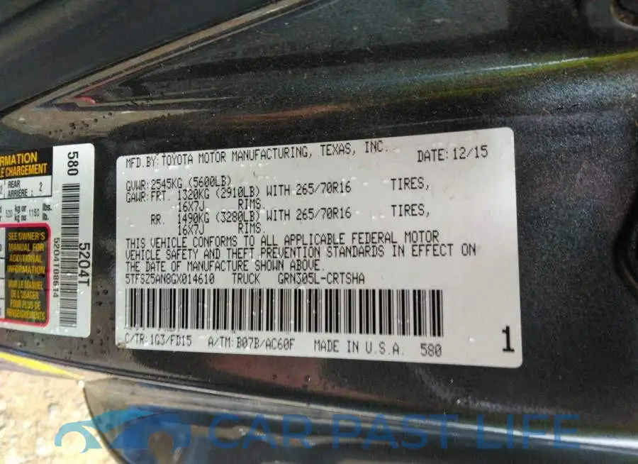 5TFSZ5AN8GX014610# 9