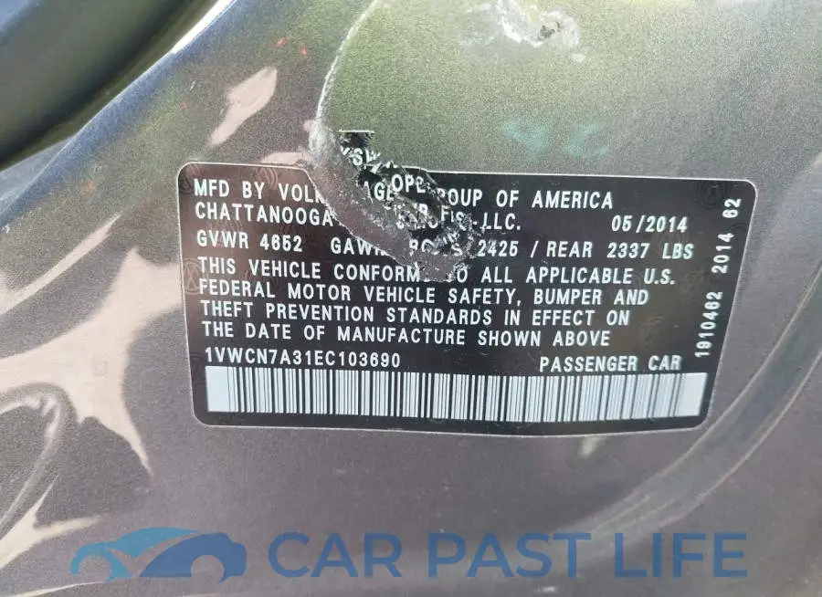 1VWCN7A31EC103690# 9